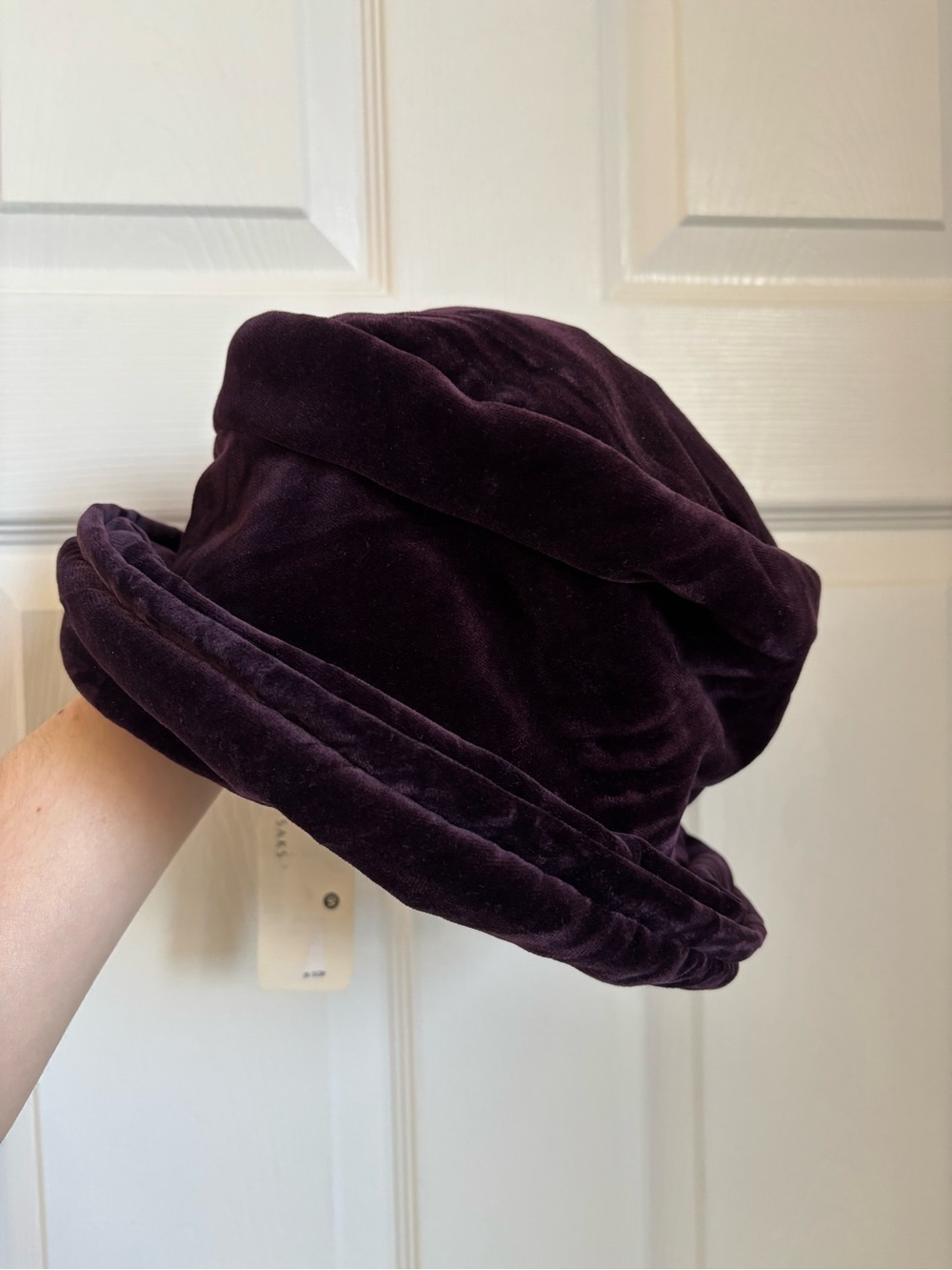 Vintage 90s NWT Skas Fifth Avenue Plum Velvet Soft Floppy Edwardian Goth Hat